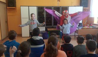 Clown Walduś w naszej szkole