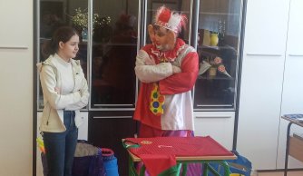 Clown Walduś w naszej szkole