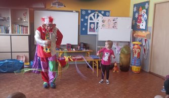 Clown Walduś w naszej szkole