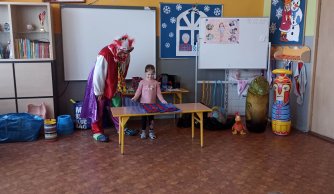 Clown Walduś w naszej szkole