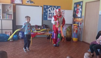 Clown Walduś w naszej szkole