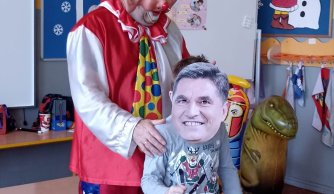Clown Walduś w naszej szkole